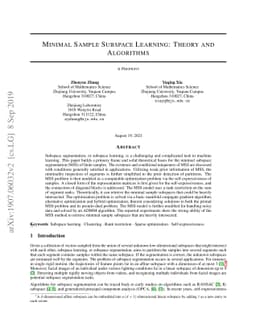 Minimal Sample Subspace Learning: Theory and Algorithms