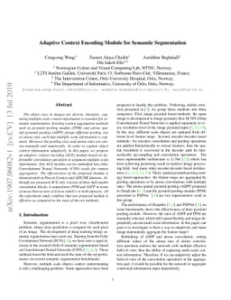 Adaptive Context Encoding Module for Semantic Segmentation