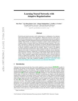 Learning Neural Networks with Adaptive Regularization