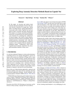 Exploring Deep Anomaly Detection Methods Based on Capsule Net
