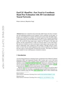 FastV2C-HandNet: Fast Voxel to Coordinate Hand Pose Estimation with 3D
  Convolutional Neural Networks