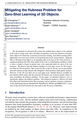 Mitigating the Hubness Problem for Zero-Shot Learning of 3D Objects