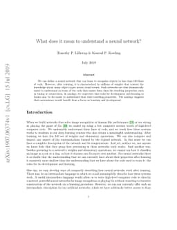 What does it mean to understand a neural network?