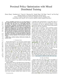 Proximal Policy Optimization with Mixed Distributed Training