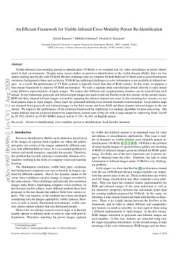 An Efficient Framework for Visible-Infrared Cross Modality Person
  Re-Identification
