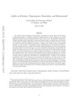 Audits as Evidence: Experiments, Ensembles, and Enforcement