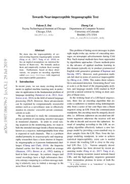 Towards Near-imperceptible Steganographic Text