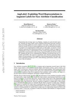 AugLabel: Exploiting Word Representations to Augment Labels for Face
  Attribute Classification