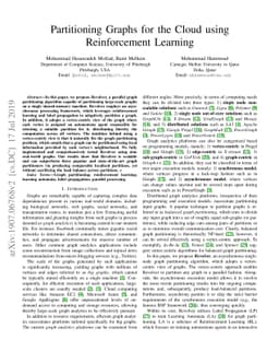 Partitioning Graphs for the Cloud using Reinforcement Learning