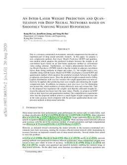 An Inter-Layer Weight Prediction and Quantization for Deep Neural
  Networks based on a Smoothly Varying Weight Hypothesis
