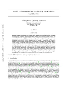 Modeling competitive evolution of multiple languages
