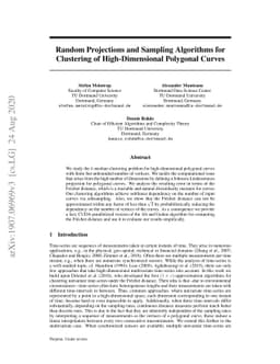 Random Projections and Sampling Algorithms for Clustering of
  High-Dimensional Polygonal Curves