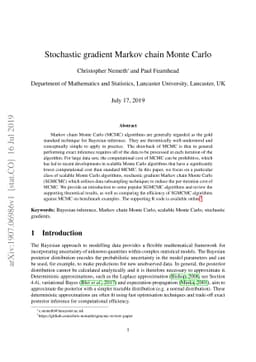 Stochastic gradient Markov chain Monte Carlo