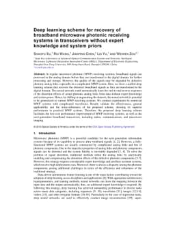 Deep learning scheme for recovery of broadband microwave photonic
  receiving systems in transceivers without expert knowledge and system priors
