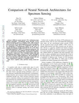 Comparison of Neural Network Architectures for Spectrum Sensing