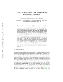CLaRO: a Data-driven CNL for Specifying Competency Questions