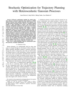 Stochastic Optimization for Trajectory Planning with Heteroscedastic
  Gaussian Processes