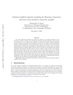 Output-weighted optimal sampling for Bayesian regression and rare event
  statistics using few samples