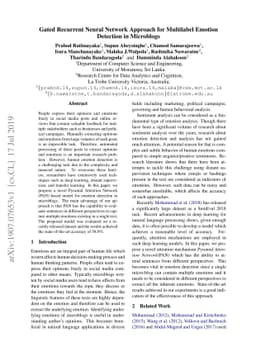 Gated Recurrent Neural Network Approach for Multilabel Emotion Detection
  in Microblogs