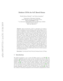 Modern CNNs for IoT Based Farms