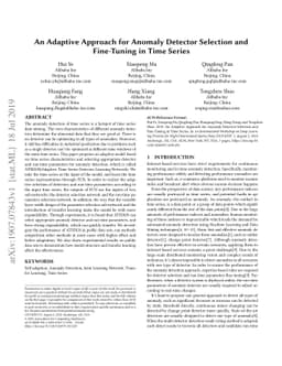 An Adaptive Approach for Anomaly Detector Selection and Fine-Tuning in
  Time Series