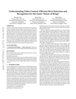 Understanding Video Content: Efficient Hero Detection and Recognition
  for the Game "Honor of Kings"