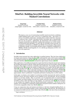 MintNet: Building Invertible Neural Networks with Masked Convolutions