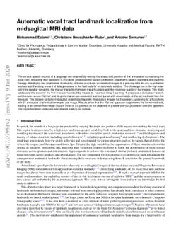 Automatic vocal tract landmark localization from midsagittal MRI data