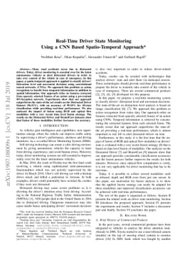 Real-Time Driver State Monitoring Using a CNN Based Spatio-Temporal
  Approach