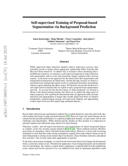 Self-supervised Training of Proposal-based Segmentation via Background
  Prediction
