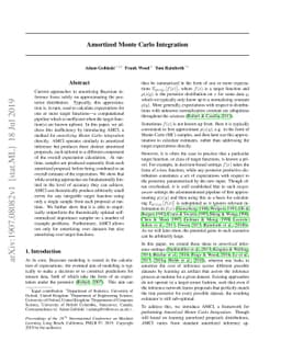 Amortized Monte Carlo Integration
