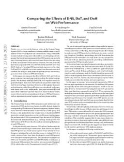 Comparing the Effects of DNS, DoT, and DoH on Web Performance