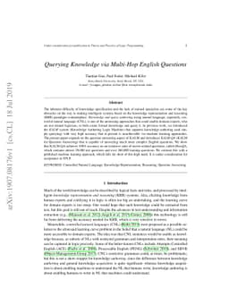 Querying Knowledge via Multi-Hop English Questions