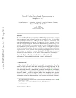 Neural Probabilistic Logic Programming in DeepProbLog