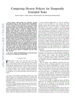 Composing Diverse Policies for Temporally Extended Tasks
