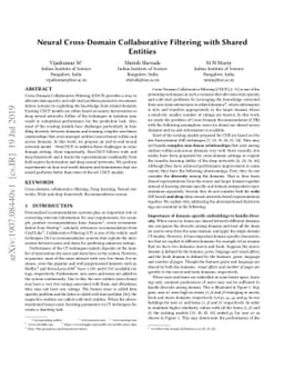 Neural Cross-Domain Collaborative Filtering with Shared Entities