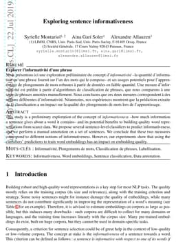 Exploring sentence informativeness
