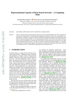 Representational Capacity of Deep Neural Networks -- A Computing Study