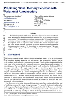 Predicting Visual Memory Schemas with Variational Autoencoders