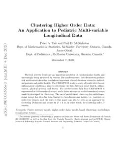 Clustering Higher Order Data: An Application to Pediatric Multi-variable
  Longitudinal Data