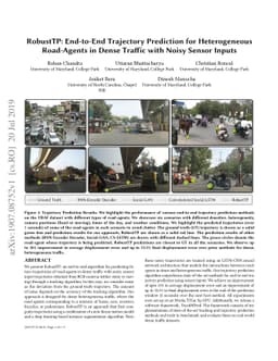 RobustTP: End-to-End Trajectory Prediction for Heterogeneous Road-Agents
  in Dense Traffic with Noisy Sensor Inputs