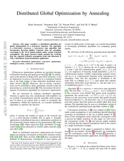 Distributed Global Optimization by Annealing