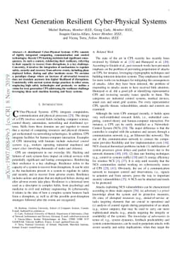 Next Generation Resilient Cyber-Physical Systems