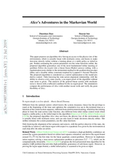 Alice's Adventures in the Markovian World