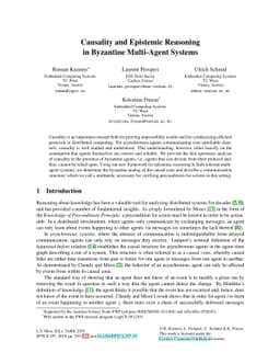 Causality and Epistemic Reasoning in Byzantine Multi-Agent Systems