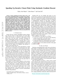 Speeding Up Iterative Closest Point Using Stochastic Gradient Descent