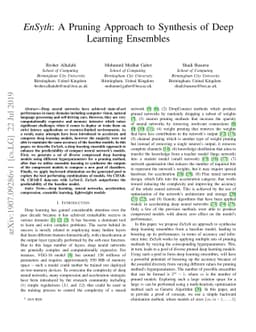 EnSyth: A Pruning Approach to Synthesis of Deep Learning Ensembles