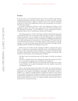 Properties of Decentralized Consensus Technology -- Why not every
  Blockchain is a Blockchain