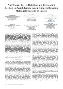 An Efficient Target Detection and Recognition Method in Aerial
  Remote-sensing Images Based on Multiangle Regions-of-Interest