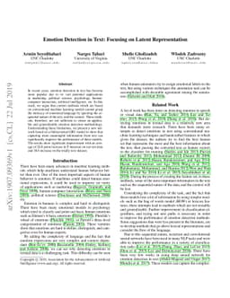 Emotion Detection in Text: Focusing on Latent Representation